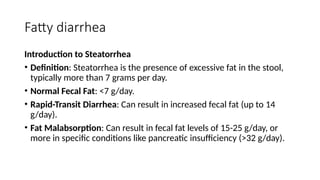 Stool Fat Approach to Diarrhea v5G- chronic diarrhea | PPTX