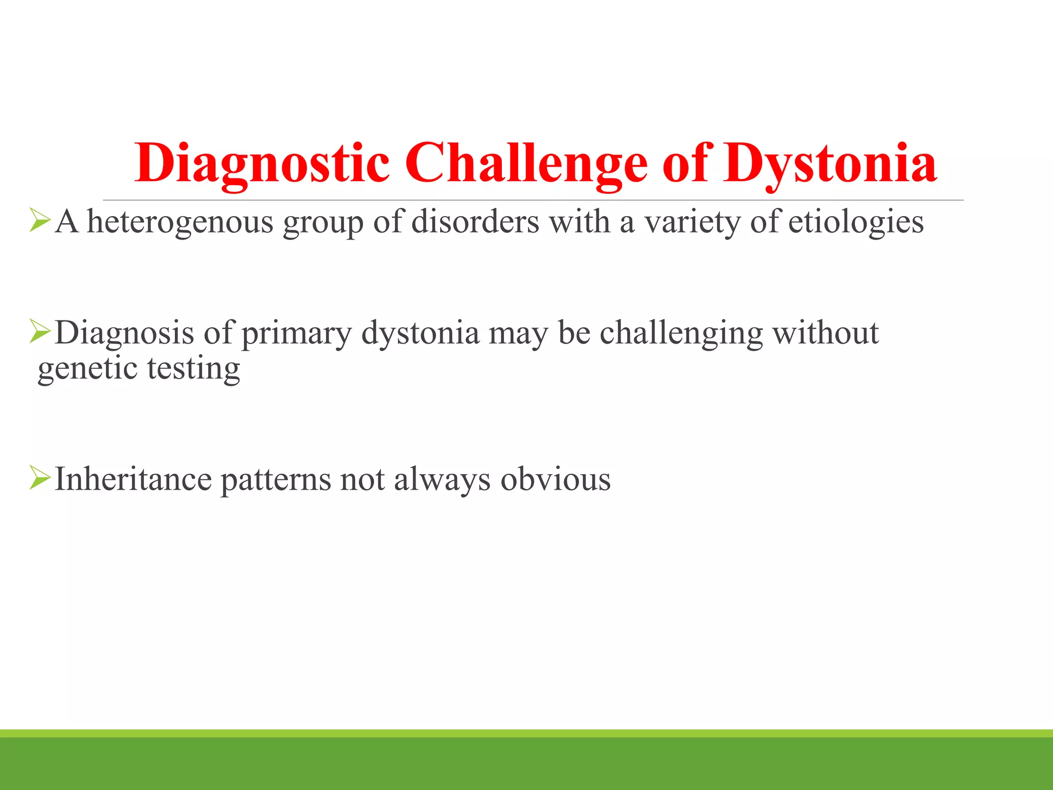 Approach to dystonia | PPTX