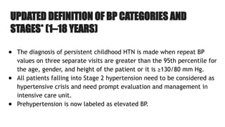 Repeat Bp Sign Approach to hypertension and management in pediatrics | PPTX
