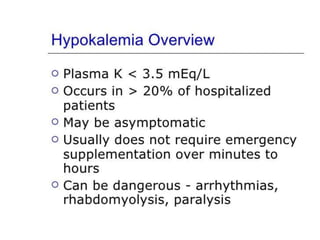 APPROACH TO A PATIENT WITH HYPOKALEMIA - Dr Shaz Pamangadan MD