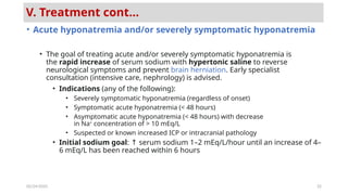 Approach to Hyponatremia. Its major types, causes and approach to ...