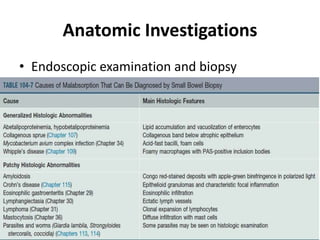 Anatomic Investigations
• Endoscopic examination and biopsy
 