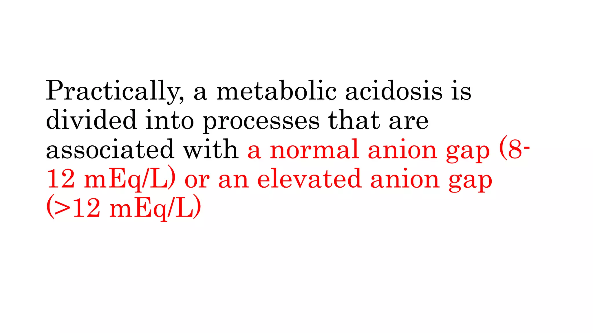 Approach to metabolic acidosis | PPTX