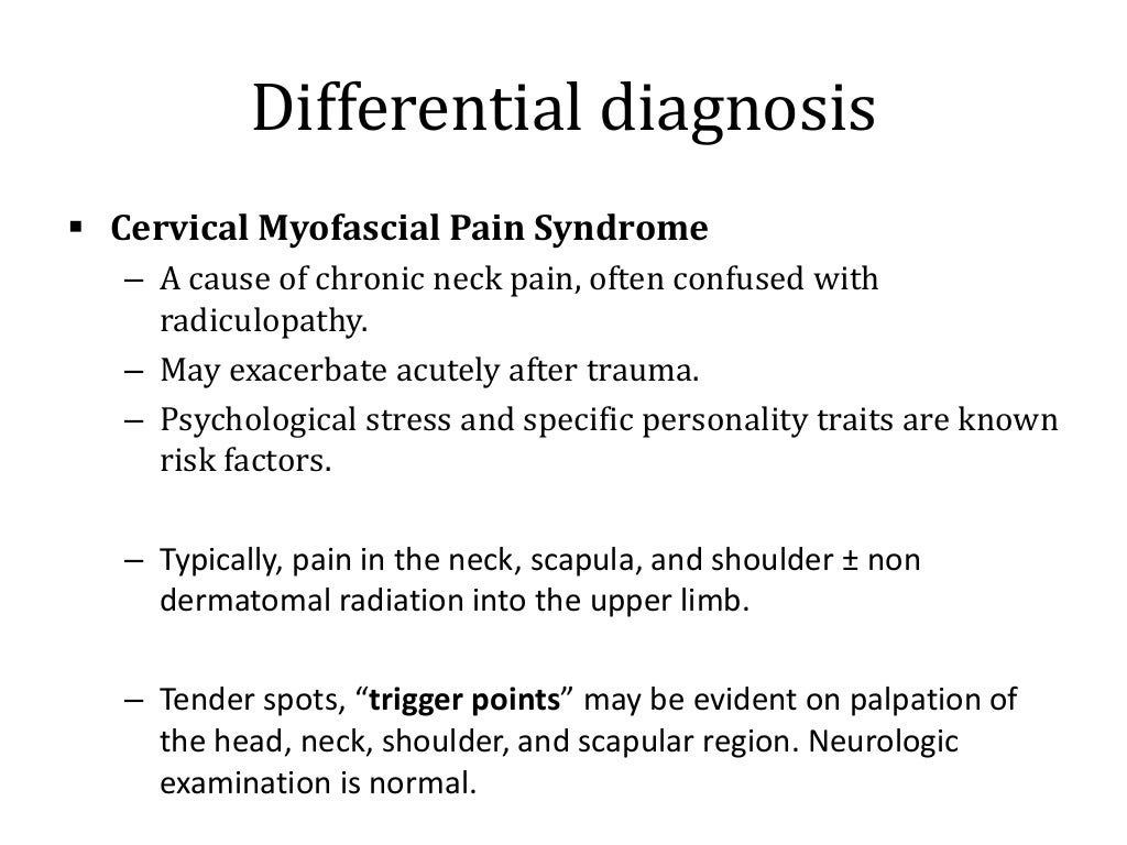 Approach to neck pain