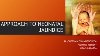 APPROACH TO NEONATAL
JAUNDICE
Dr CHETHAN CHANNEGOWDA
PEDIATRIC RESIDENT
MRMC,GULBARGA
 