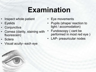 Approach to red eye | PPT