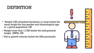 Sort Height APPROACH TO SHORT STATURE in pediatrics age group | PPTX
