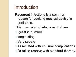 Approach to the child with immune based and allergic disease | PPTX