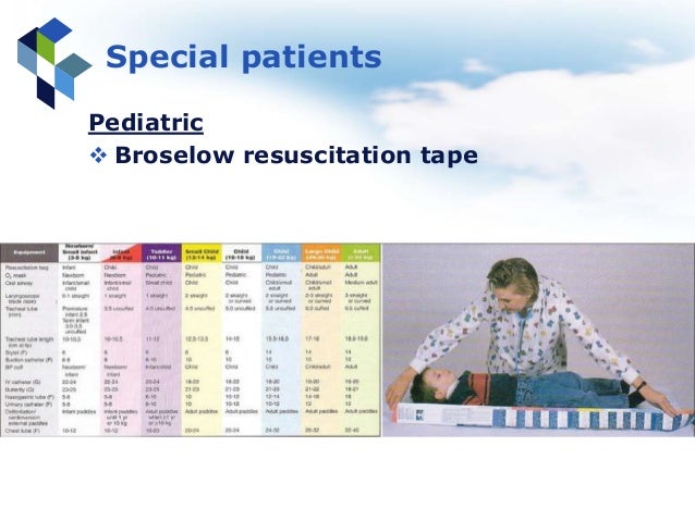 approach to the emergency patient broselow tape color chart