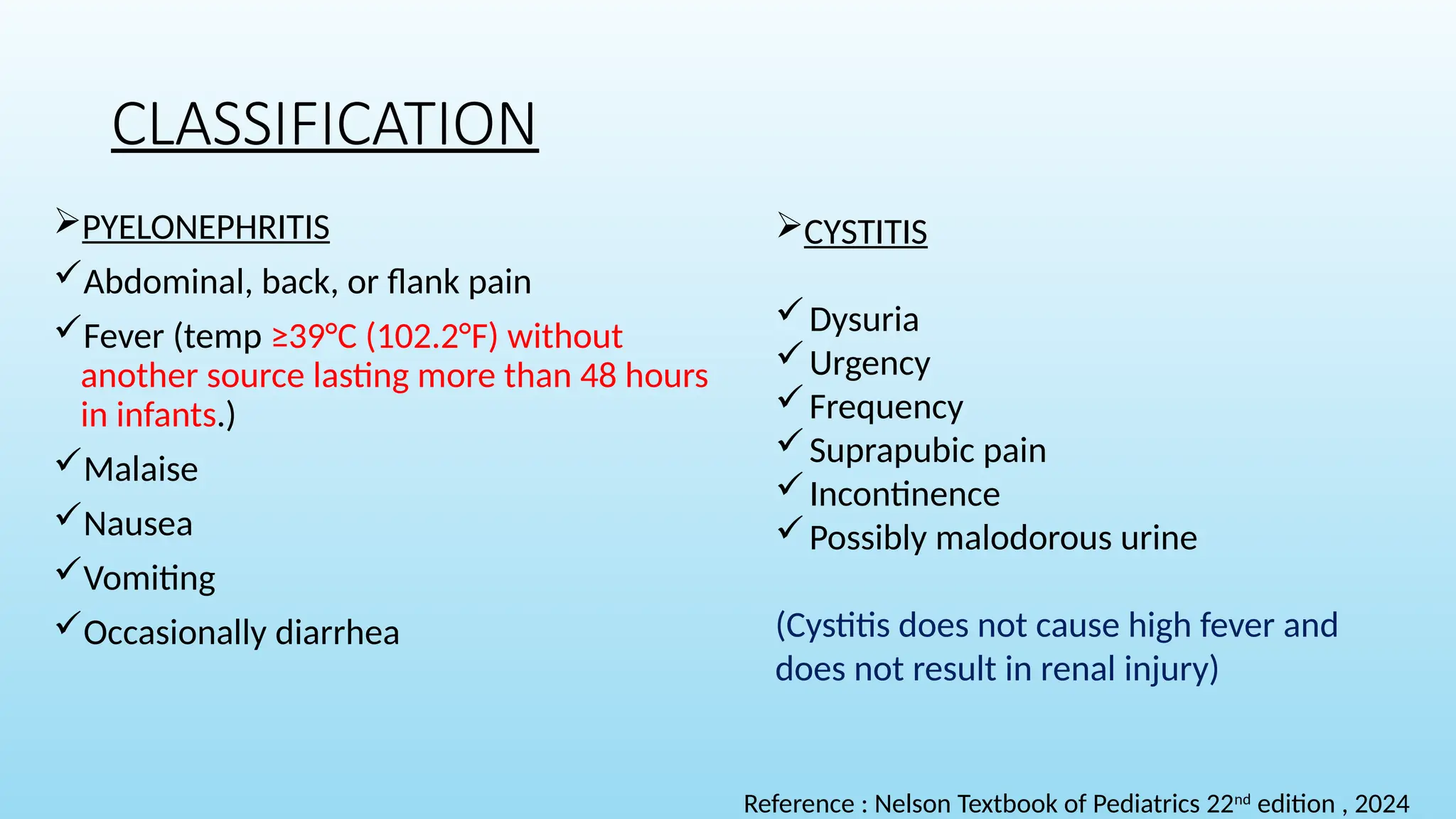 Nelson Classification Approach to Urinary tract infections.pptx