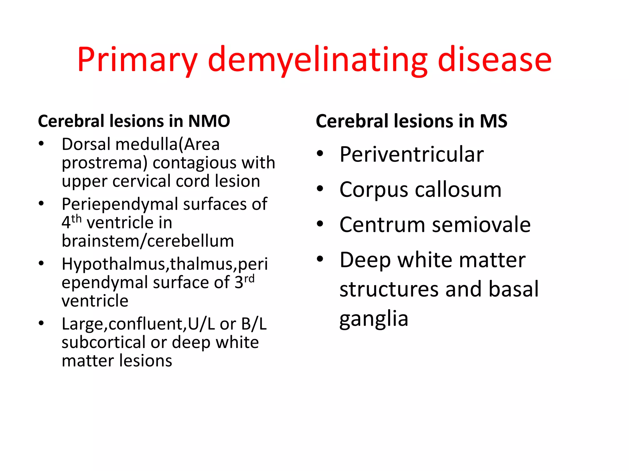 Approach to white matter disease | PPTX