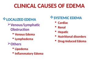 Approach to Edema is an approach to management of edema | PPTX