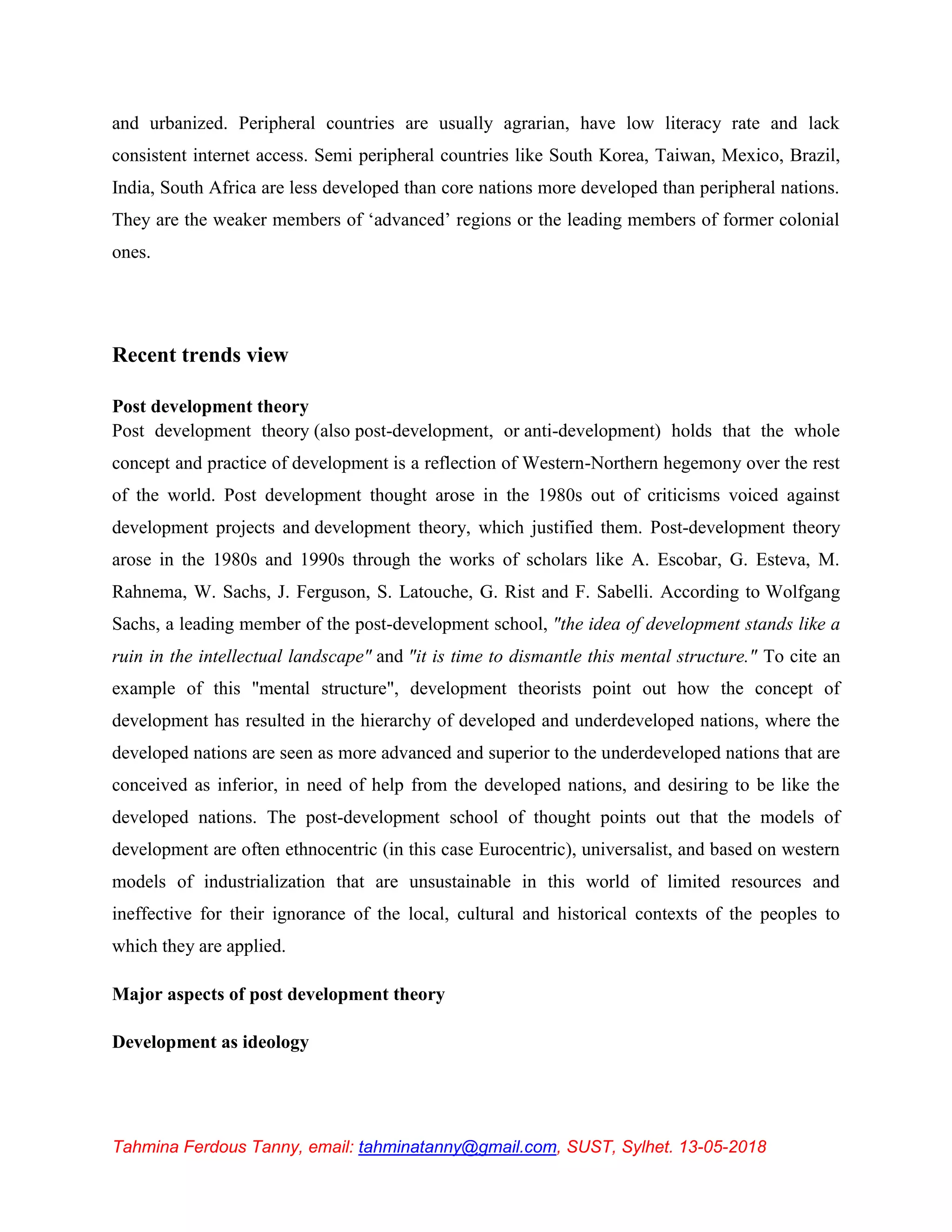 Approcahes of developement | PDF