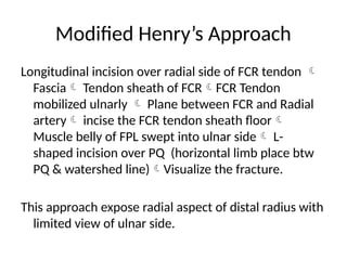 Fcr Tendon Incision APPROCHES TO DISTAL RADIUS FRACTURES-.pptx