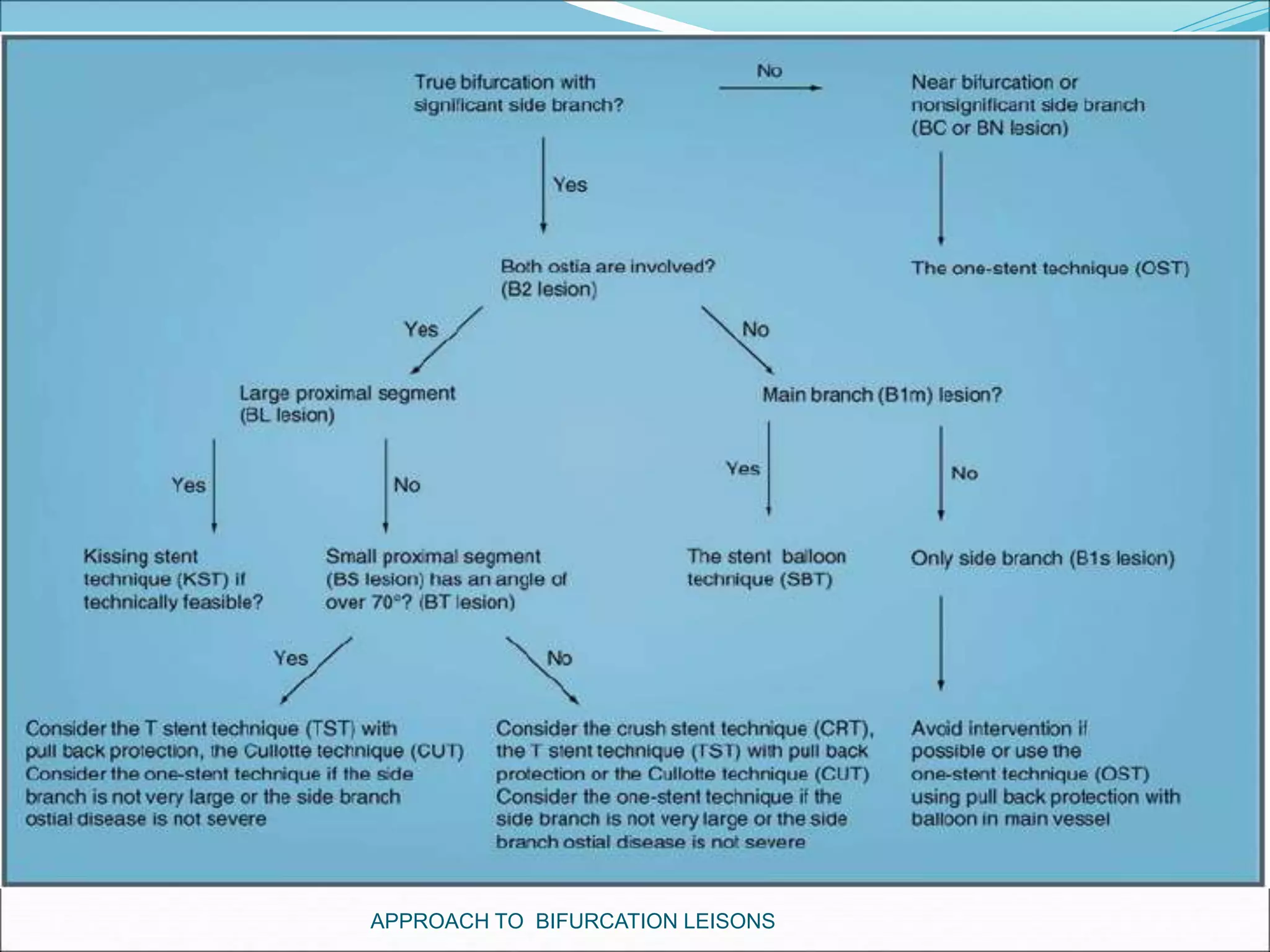 APPROACH TO BIFURCATION LEISONS
 