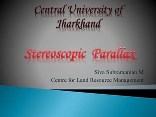 Siva Subramanian M 
Centre for Land Resource Management 
 