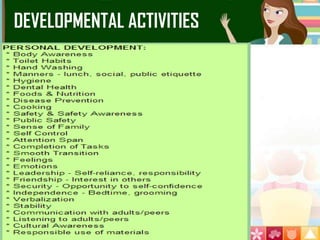DEVELOPMENTAL ACTIVITIES
 