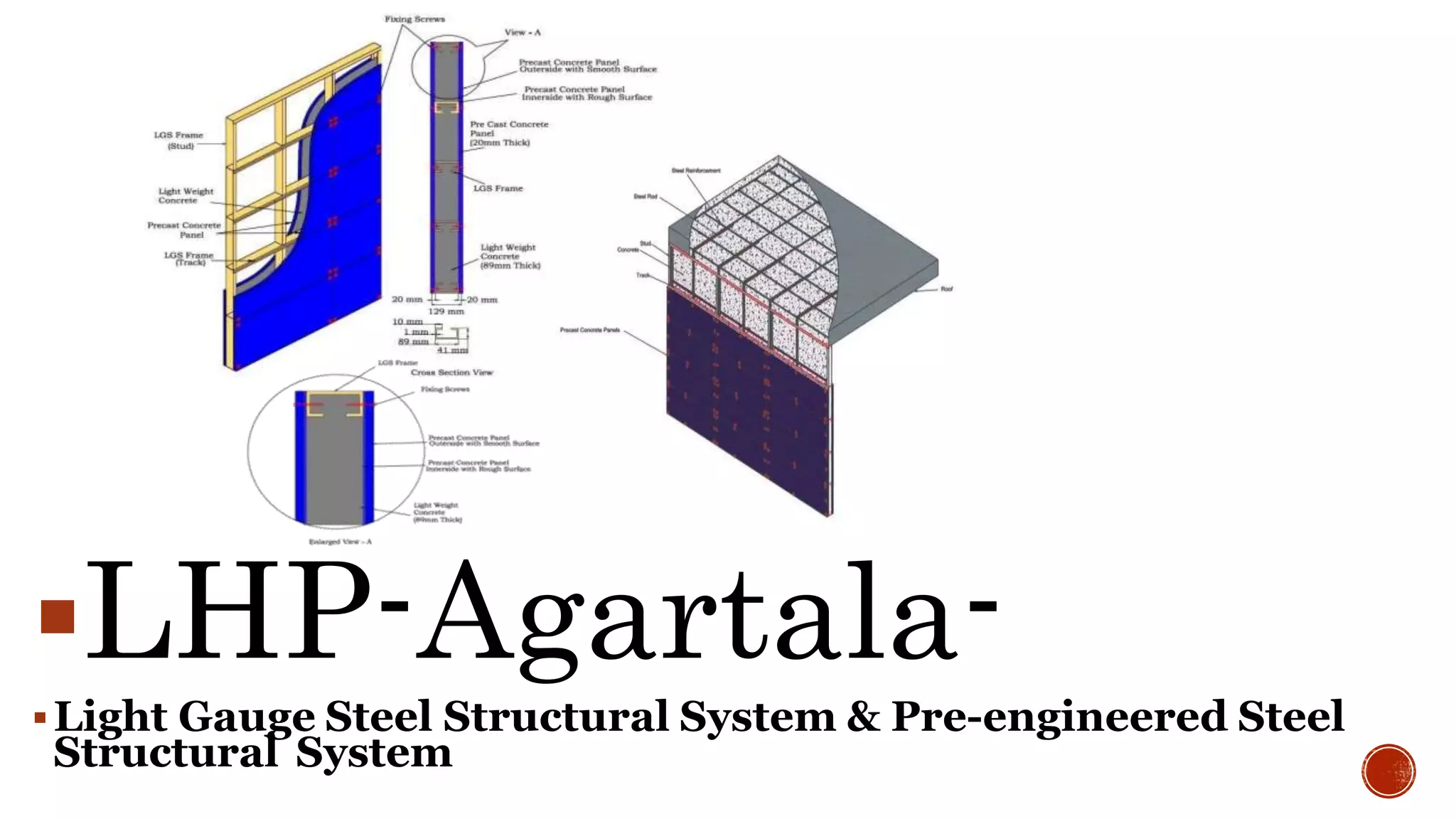 LHP-Agartala-Ranchi,Jharkhand
Light Gauge Steel Structural System & Pre-engineered Steel
Structural System
 