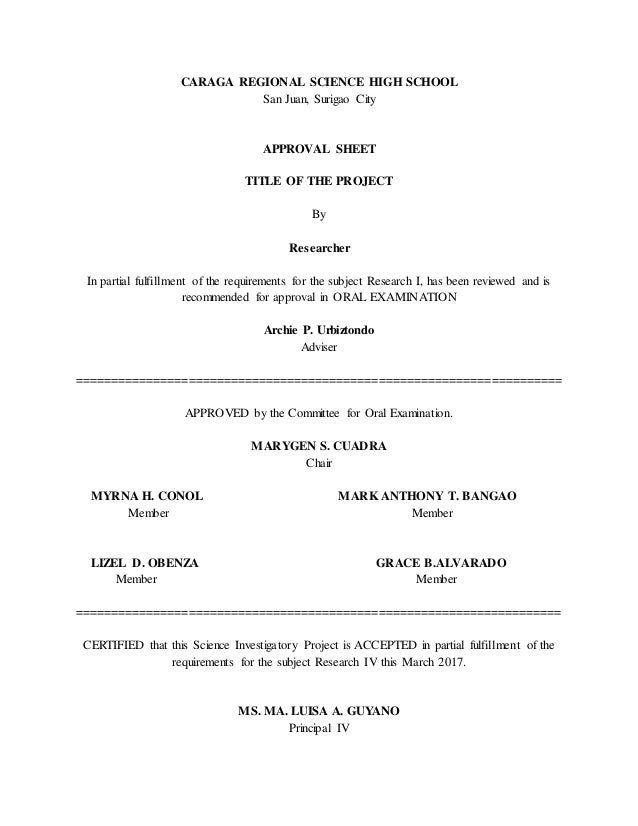 Dissertation approval sheet