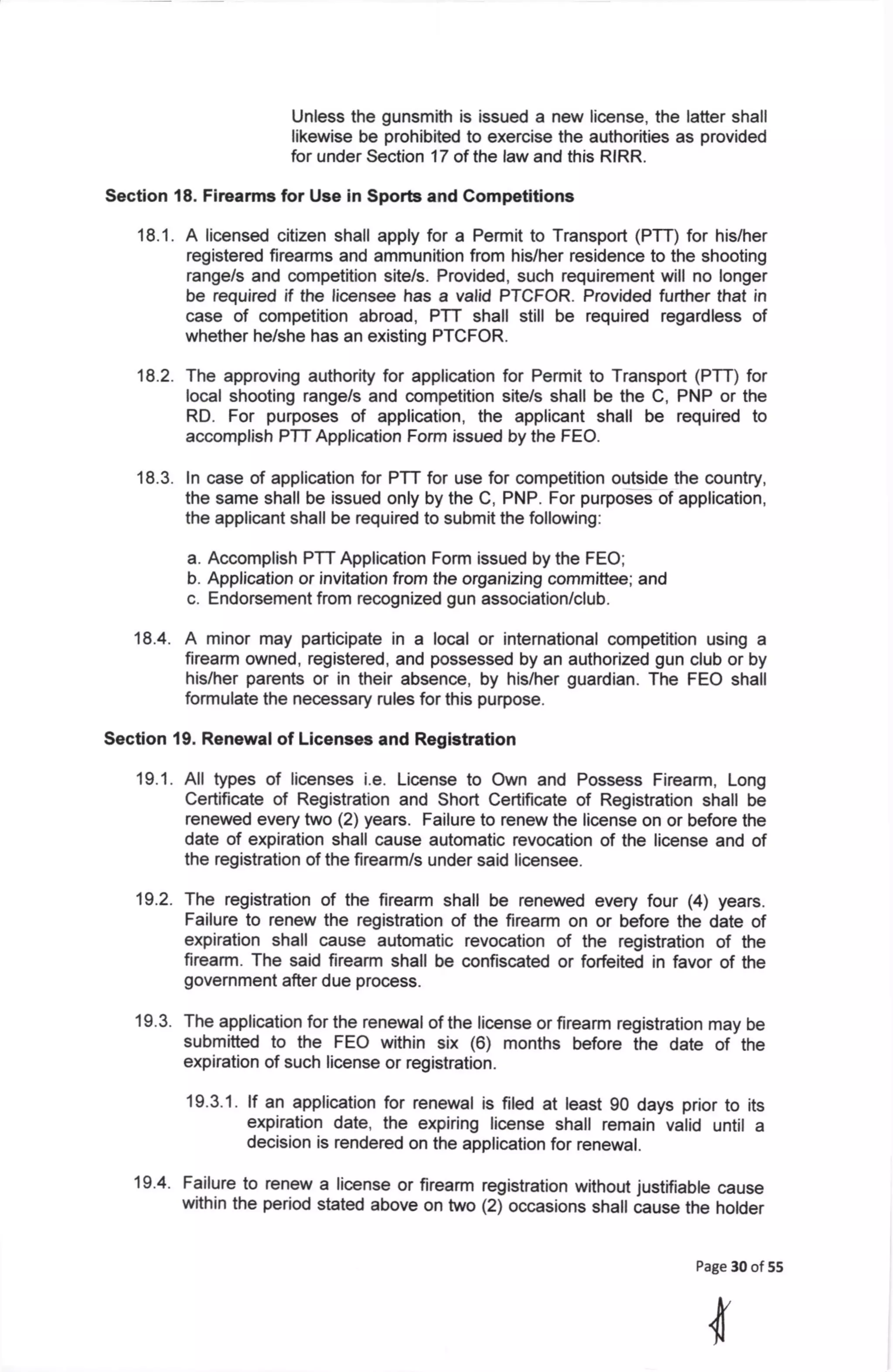 RA 10591 IRR 2018 | PDF