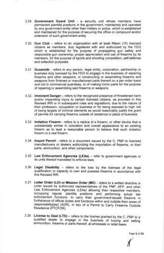 RA 10591 IRR 2018 | PDF