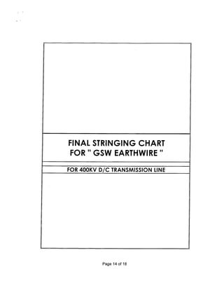 Stringing Chart for 400 KV D/C Quad Transmission Line