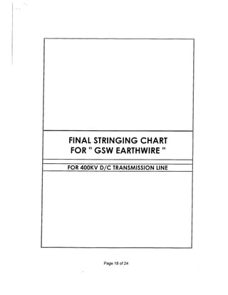 Stringing Chart for 400 KV D/C Quad Transmission Line