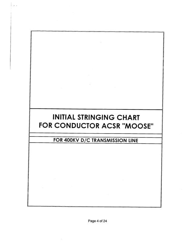 Stringing Chart for 400 KV D/C Quad Transmission Line