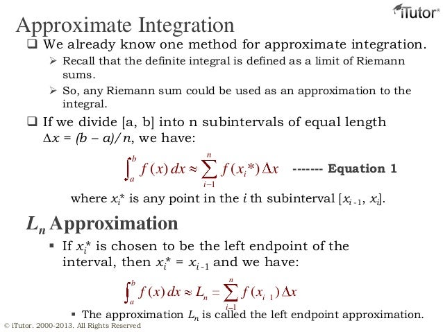 Approximate Integration