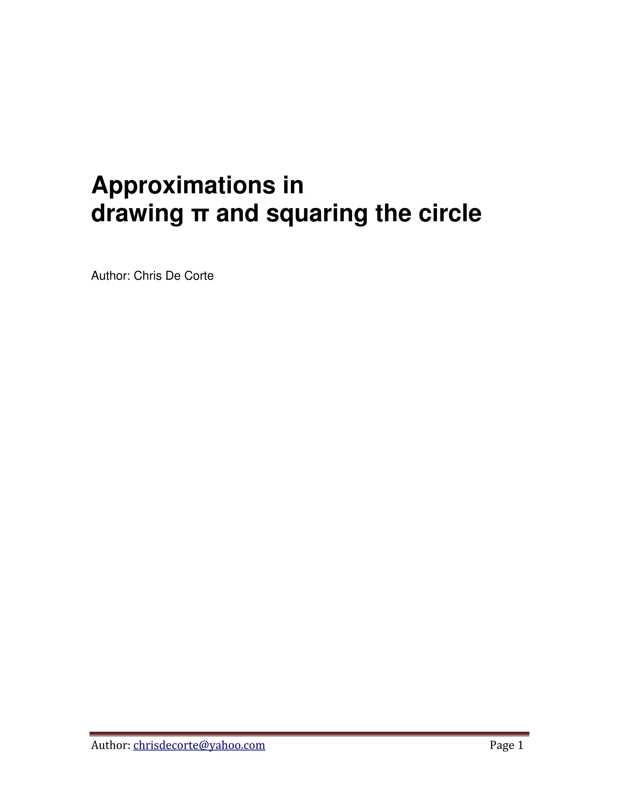 Approximations in drawing π and squaring the circle | PDF