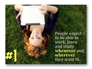 THE END OF TEACHING by @agalorda by Alvaro González-Alorda www.slideshare.net/agalorda/the-end-of-teaching-as-we-know-it

 