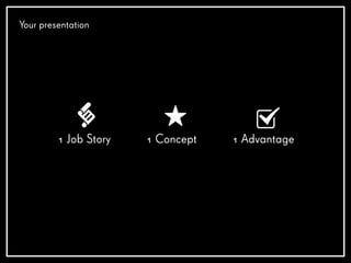 Your presentation
1 Job Story 1 Advantage1 Concept
 