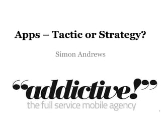 Apps – Tactic or Strategy? Simon Andrews 