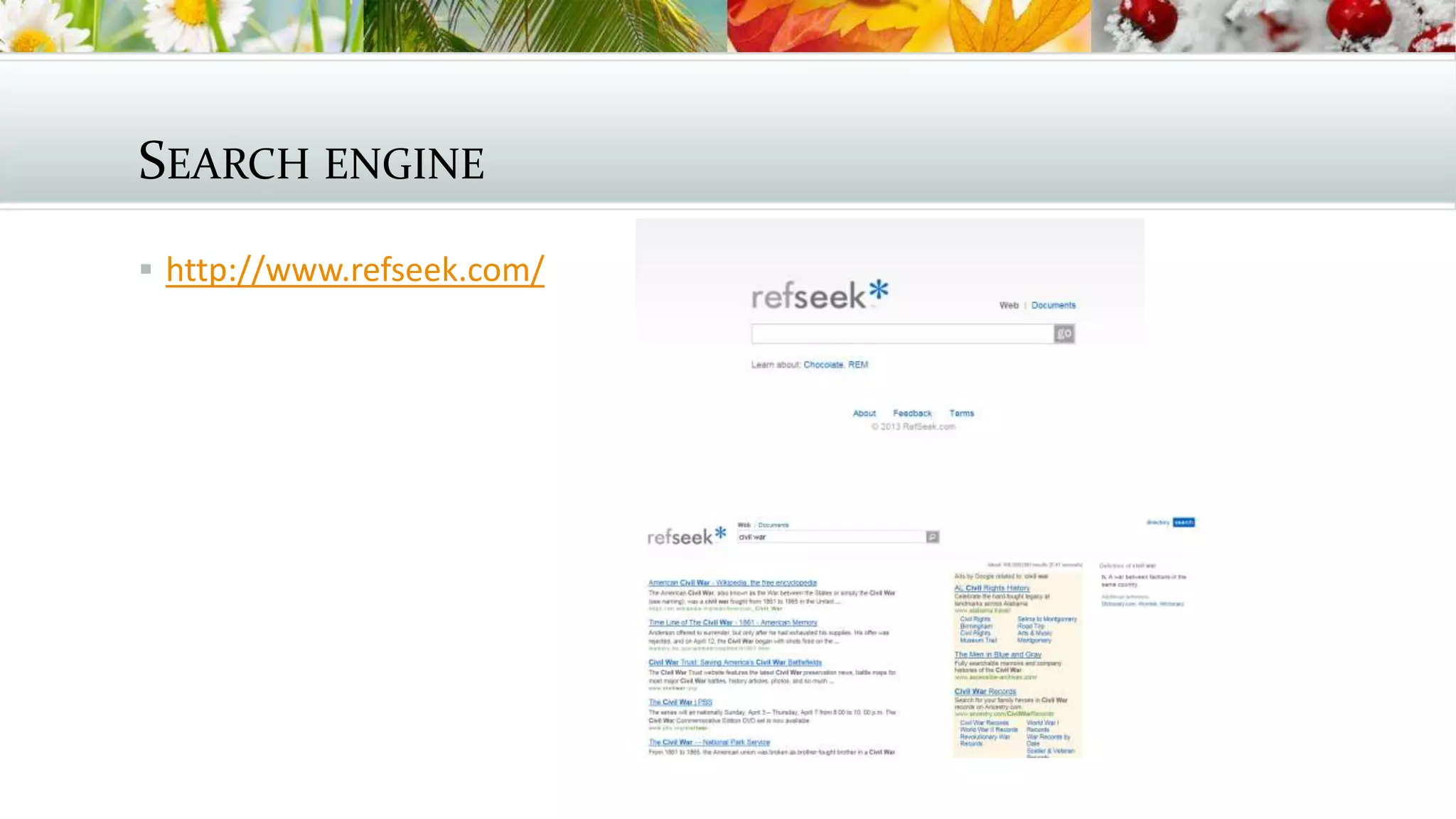 SEARCH ENGINE
 http://www.refseek.com/
 