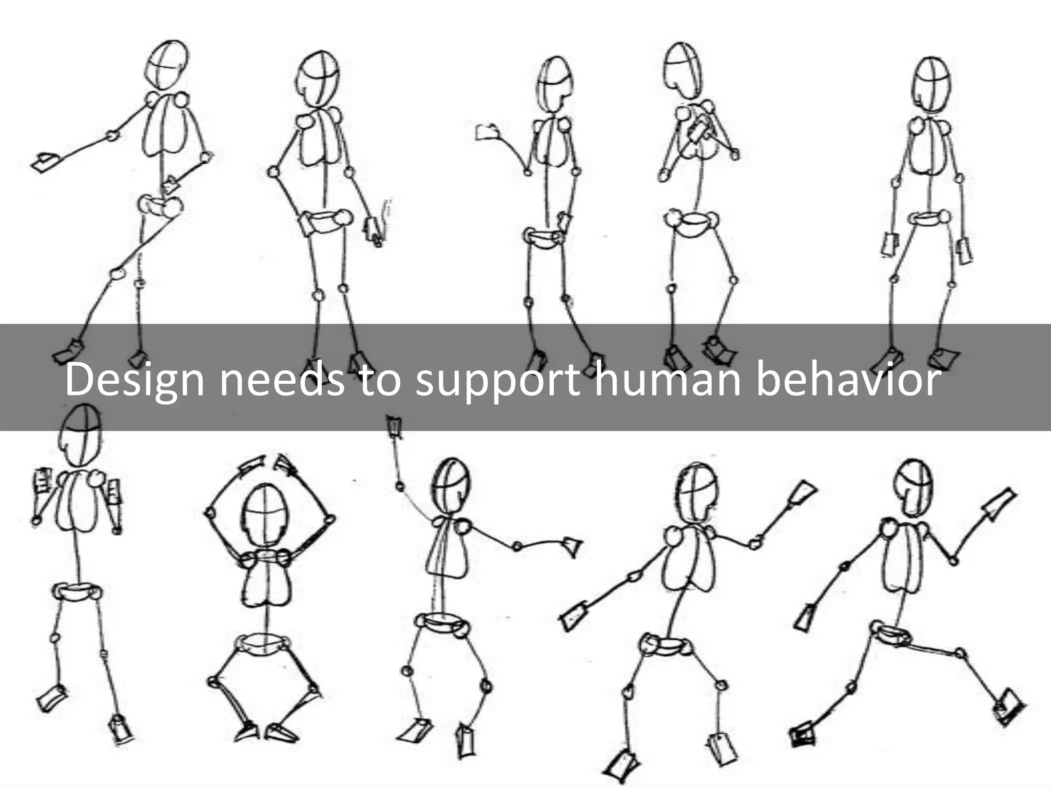 Design needs to support human behavior
 