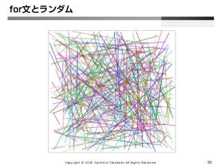 Copyright Ⓒ 2015 Yoshihiro Takahashi All Rights Reserved. 55
for文とランダム
 