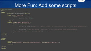 More Fun: Add some scripts
 