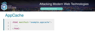 Author name her
AppCache
Attacking Modern Web Technologies
Frans Rosén @fransrosen
 