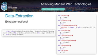 Author name her
Data-Extraction
Attacking Modern Web Technologies
Frans Rosén @fransrosen
Extraction-options!
 