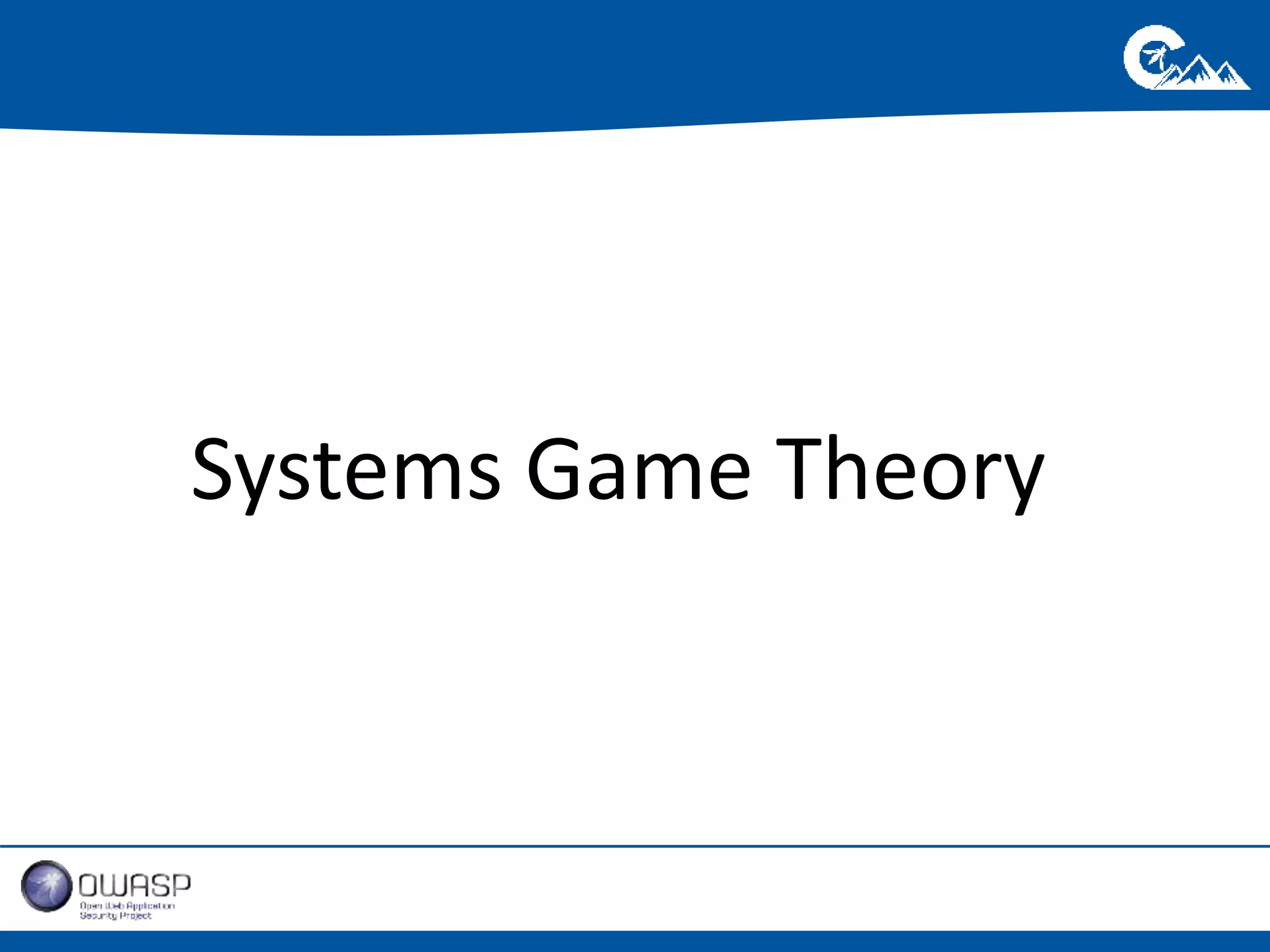 Systems Game Theory 
 
