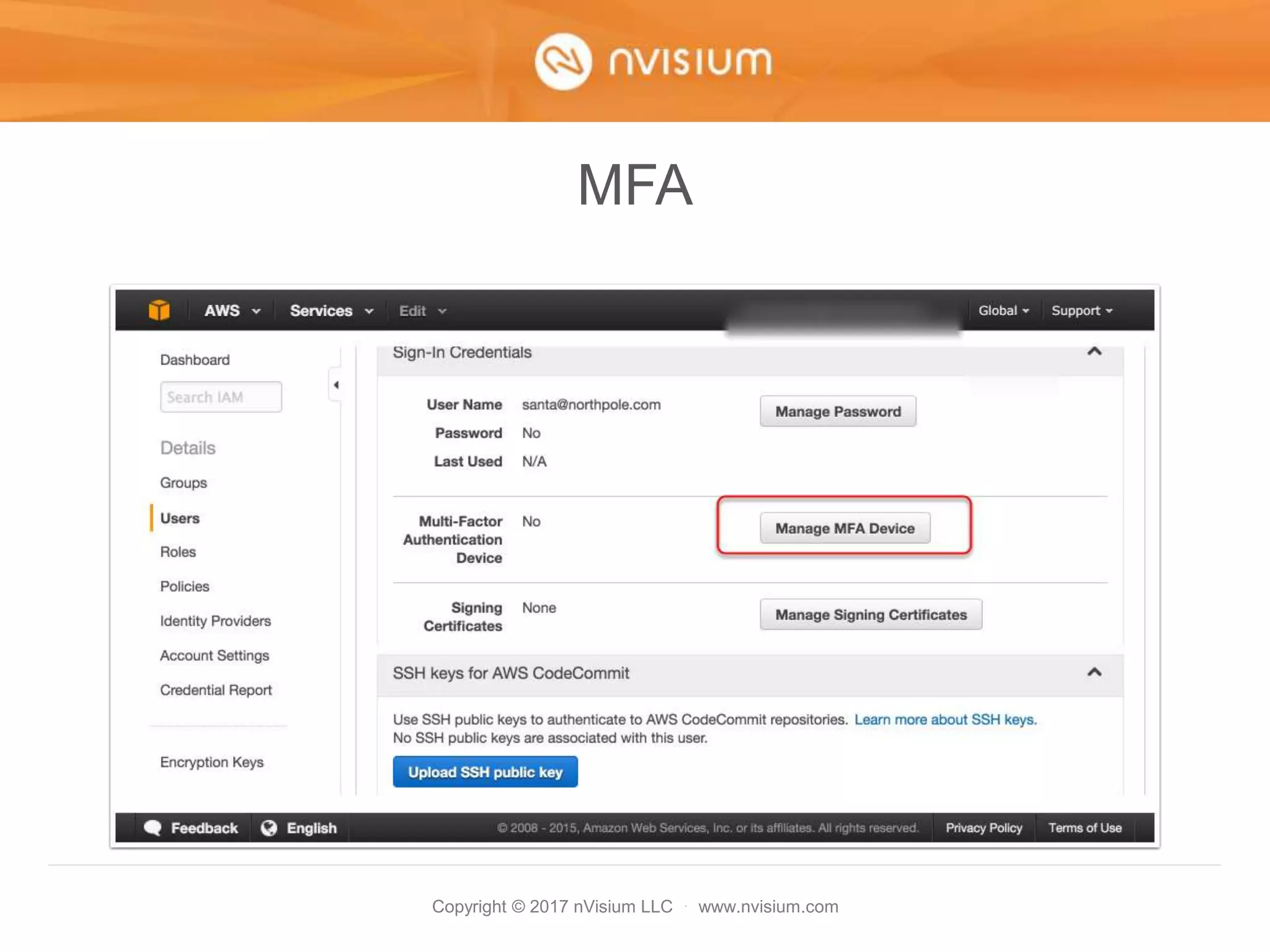 Copyright © 2017 nVisium LLC · www.nvisium.com
MFA
 