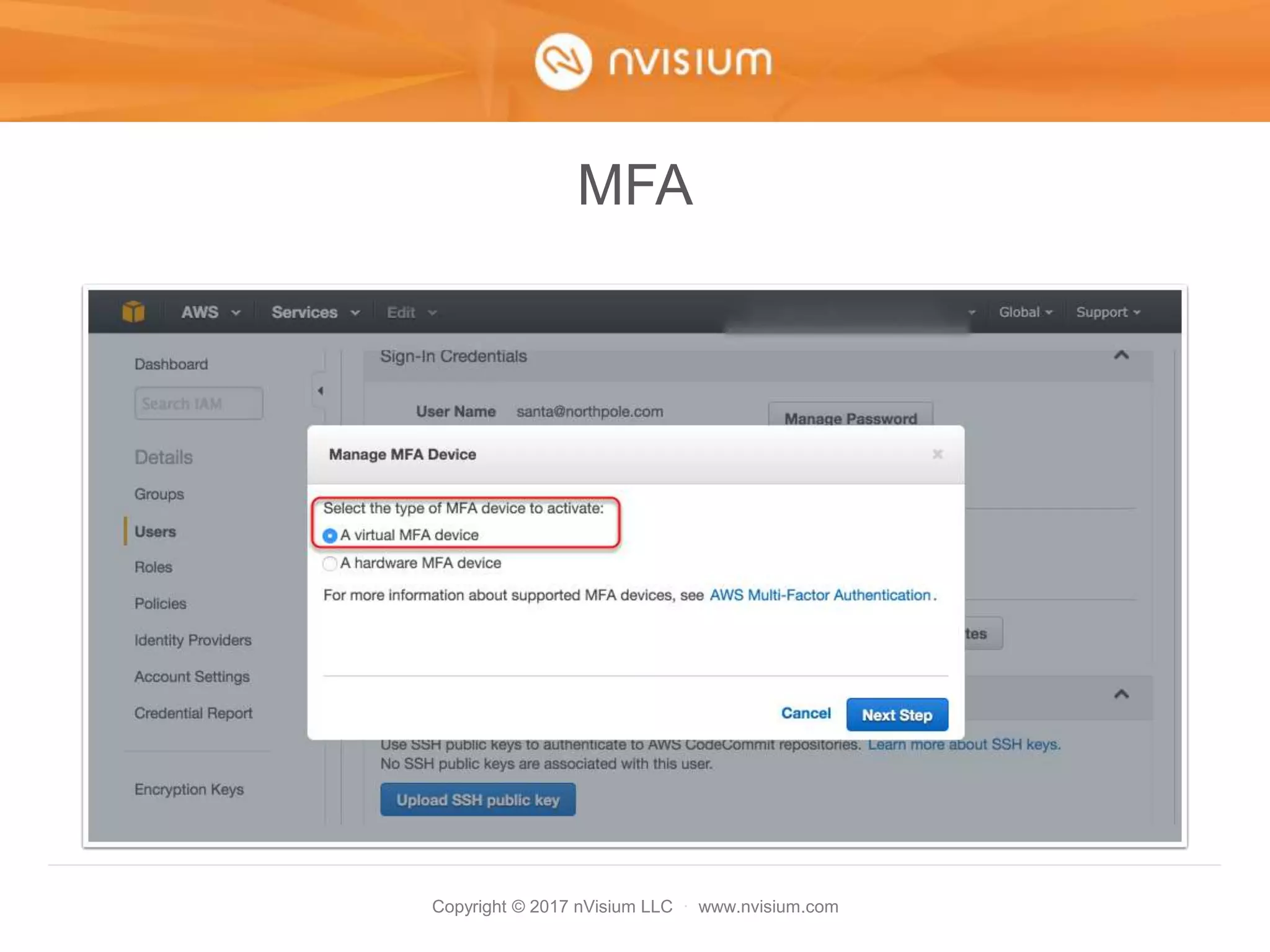 Copyright © 2017 nVisium LLC · www.nvisium.com
MFA
 