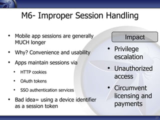 12M1- Insecure Data StorageSensitive data left unprotected