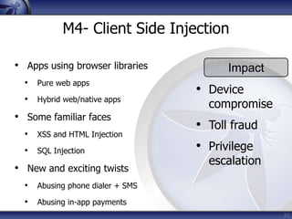 OWASP Top 10 Mobile Risks
