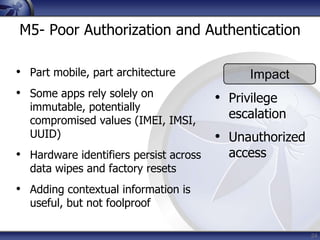 OWASP Top 10 Mobile Risks