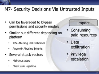 OWASP Top 10 Mobile Risks