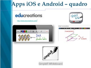 http://www.educreations.com/
Apps iOS e Android – quadro
 