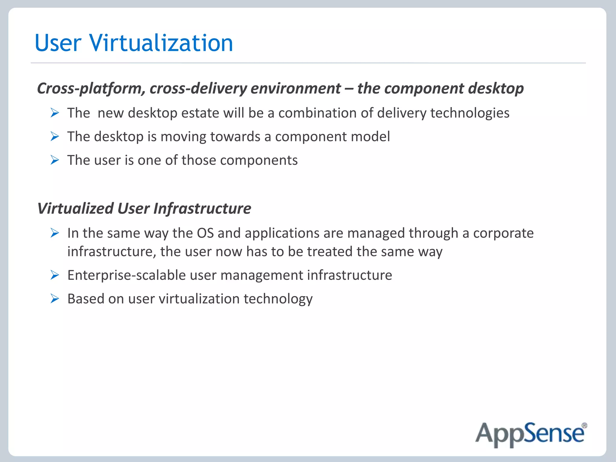 Reduces user logon times