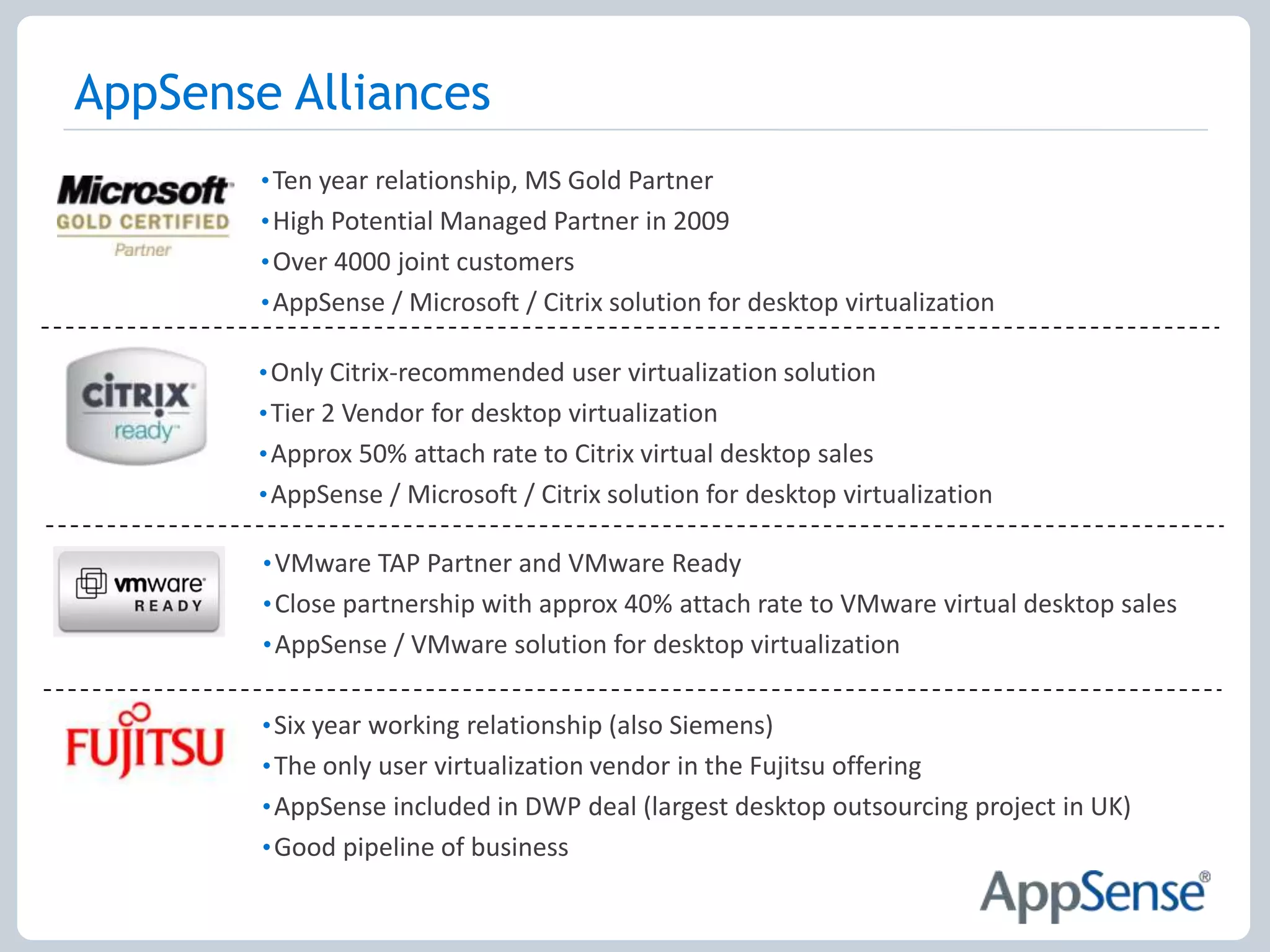 The User EnvironmentPersonality Store for JohnJohn’s Policy:User RightsApplication AccessDrive / Printer AccessInstallation AccessDesktop SetupJohn’s Personalization:Desktop CustomizationsApplication Customizationse.g. Wallpaper, language settings, email signaturesJohn’s Applications:Non-packaged appsNon-corporate appsBrowser plug-insAll stored independent of the corporate desktop and provisioned as needed across any delivery mechanism and into any Windows OS.