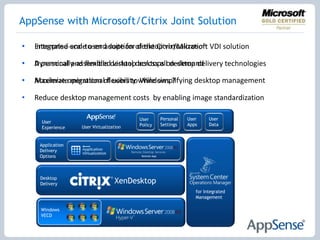 The user is one of those componentsVirtualized User InfrastructureIn the same way the OS and applications are managed through a corporate infrastructure, the user now has to be treated the same way